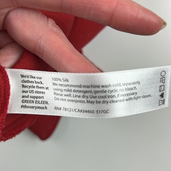 Eileen Fisher Petite Red Tunic A-Line Dress - Picture 7 of 9